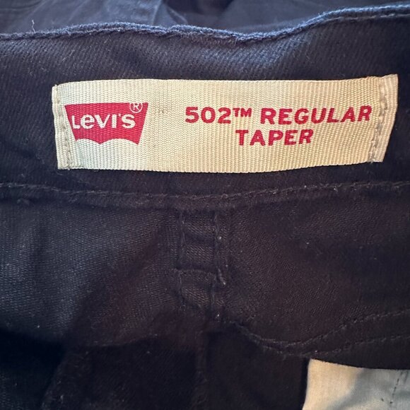 Levis 502 Jeans Boys 20 Regular Taper Black Cotton Stretch Pockets - Picture 6 of 6
